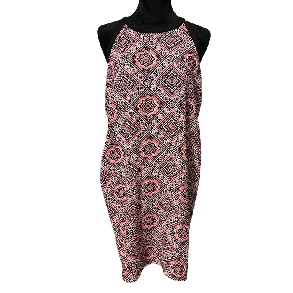 Maurices Dress Large Geometric Print Sleeveless Tie Back Boho Summer Festival